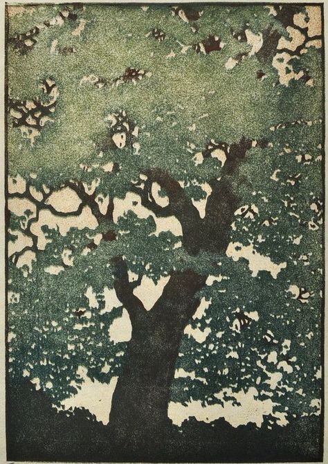 Japanese Woodcut, Walter Crane, Woodcuts Prints, Tree Illustration, Woodblock Print, Linocut Prints, Tree Art, Original Fine Art, Linocut