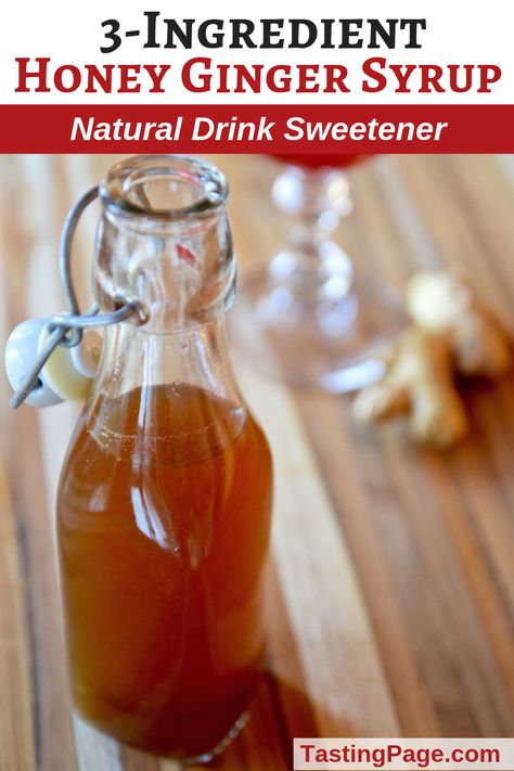 Honey Ginger, Simple Syrup Recipes, Ginger Syrup, Ginger Benefits, Homemade Syrup, Honey Syrup, Drinks Cocktails, Natural Drinks, Ginger Recipes