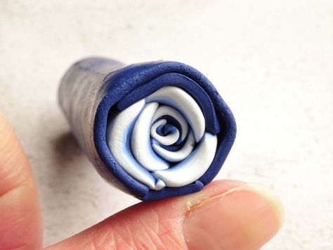 Polymer Clay Rose Cane, Step By Step Polymer Clay Earrings, Polymer Clay Canes Step By Step, Diy Polymer Clay Beads, Clay Beads Diy, Polymer Clay Beads Diy, Polymer Clay Rose, Easy Polymer Clay, Polymer Clay Cane Tutorial