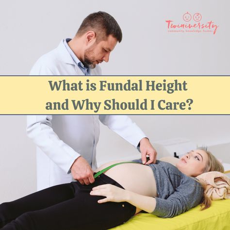 Fundal height is the measurement of the largest distance from the cartilage joint between your pubic bone (symphysis pubis) and the top of the uterus. It's generally a good indicator of gestational age and also may indicate a possibility of a preterm birth. It's typically measured in centimeters (cm), and is generally a good indicator of […] The post What is Fundal Height and Why Should I Care? appeared first on Twiniversity. Fundal Height, Multiple Births, Gestational Age, Not Your Baby, Expecting Twins, Parent Coaching, Twin Pregnancy, Cleveland Clinic, Twin Mom