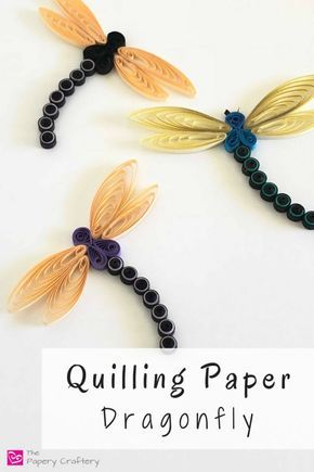 Quilling Paper Dragonfly ~ Make your own flittering, flying summertime bug! || www.ThePaperyCraftery.com Paper Dragonfly, Paper Dragonflies, Quilling Comb, Quilling Butterfly, Neli Quilling, Quilling Pattern, Quilling Animals, Paper Quilling Tutorial, Paper Quilling For Beginners