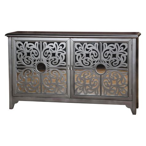 Pulaski Ornamental Fretwork Storage Credenza Pulaski Furniture, Curved Wood, Console Sofa, Online Furniture Shopping, Buffet Table, Console Tables, Sofa Table, Accent Furniture, Furniture Collection