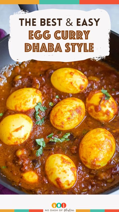 Craving authentic Indian flavors? Try this Egg Curry Dhaba Style! Bold spices, creamy tomato-onion gravy, and spiced eggs come together in a comforting dish. Perfect for pairing with rice or naan! South Indian Egg Curry, Egg Curry Recipe Indian Simple, Indian Egg Recipes, Easy Breakfast Recipes Indian, Egg Curry Recipe Indian, Dinner Ideas Crockpot Chicken, Dhaba Food, Curried Eggs, Indian Egg Curry