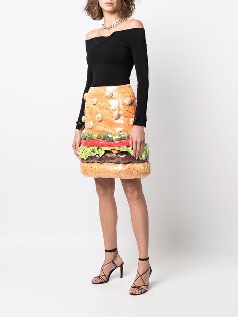 Moschino sequin-embellished Hamburger Skirt - Farfetch Foodie Friends, Skirts For Women, Line Skirt, Iconic Brands, All Brands, A Line Skirt, Moschino, Miu Miu, A Line Skirts