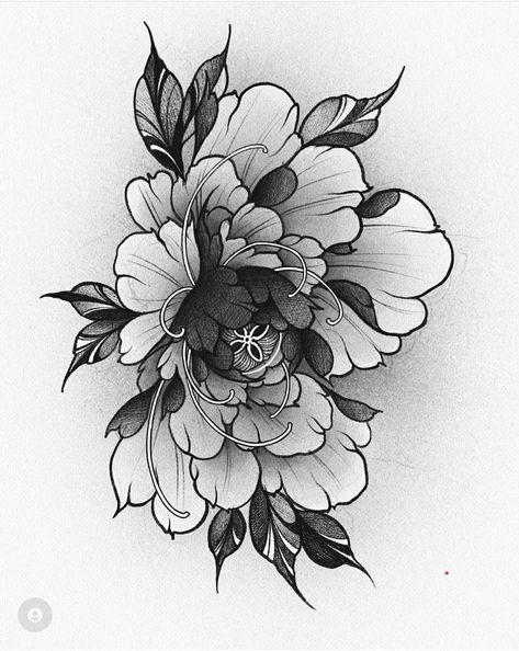 Japanese Peony Tattoo, Tattoo Main, Peony Flower Tattoos, Arte Jazz, Peony Drawing, Backpiece Tattoo, Japanese Flower Tattoo, Peony Tattoo, Tattoo Line