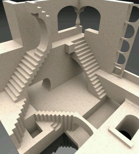 Escher Architecture, Mc Escher Stairs, Escher Relativity, Escher Stairs, Escher Drawings, Escher Art, Perspective Photos, Set Design Theatre, Mc Escher