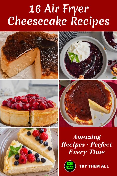 Air Fryer Cheesecake Recipes are so easy and fast when prepared in your Air Fryer. Air Fryer Cheesecake Bites are one of our favorites. There are endless varieties to the basic Air Fryer Cheesecake Recipe. Make an Air Fryer Dessert Recipes Cheesecake specially for your family with their favorite crusts and toppings. Cheesecake In Air Fryer, Air Fryer Cheesecake Recipe, Airfryer Cheesecake, Air Fryer Cheesecake, Fried Cheesecake, Air Fryer Recipes Dessert, Delicious Christmas Desserts, Cheesecake Toppings, How To Make Cheesecake