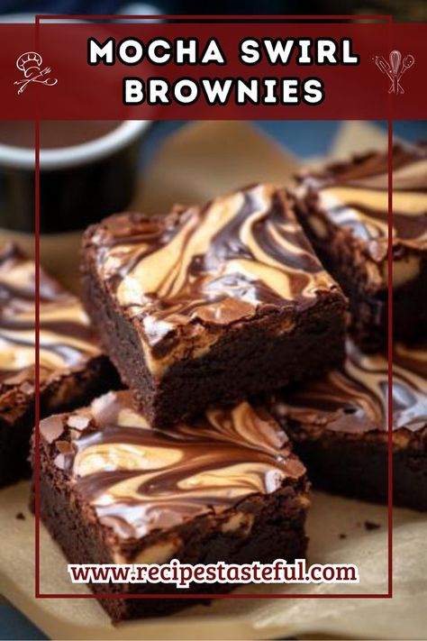 These Mocha Swirl Brownies are a delightful blend of rich chocolate and aromatic coffee flavors, featuring a fudgy texture and beautiful mocha swirls that satisfy any chocolate and coffee lover. Mocha Brownies, Coffee Flavors, Chocolate And Coffee, Swirl Brownies, Mocha Chocolate, No Bake Brownies, Brownie Batter, Coffee Cream, Brownie Bar