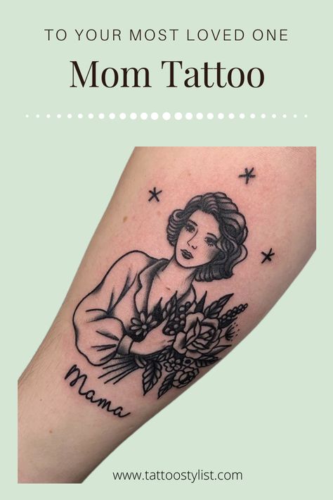 If you want to dedicate your next ink to your mother, we've provided a guide to mom tattoo designs to inspire you! Click on the pin to get to our blog post now. Mother Tattoos Traditional, Vintage Mom Tattoo, American Traditional Mother Tattoo, Mom Tattoo Classic, Traditional Style Mom Tattoo, Mom Appreciation Tattoo, Tattoo Dedicated To Mom, Tattoos Dedicated To Mom, Mum Tattoos