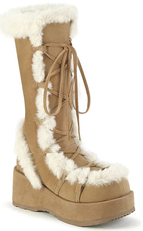 Check out these CUBBY-311 Camel Vegan Suede Boots Demonia Cubby 311, Platform Shoes Boots, Demonia Boots, Gothic Boots, Goth Boots, Demonia Shoes, Festival Shoes, Pleaser Shoes, Knee Boot