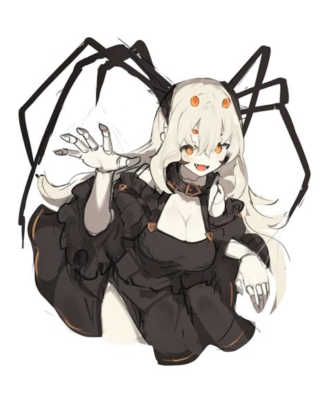 Spider Anime Character, Cute Spider Art, Spider Person Hybrid, Spider Ocs, Spider Character Design, Spider Human, Spider Character, Anime Spider, Spider Oc