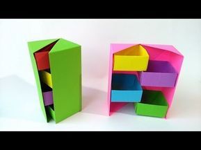 Cajones secretos origami Facil de hacer! - secret origami drawers - YouTube Origami Umbrella, Origami Box Tutorial, Origami Lotus Flower, Box Origami, Origami Cube, Paper Folding Crafts, Origami Decoration, Origami Envelope, Origami Rose