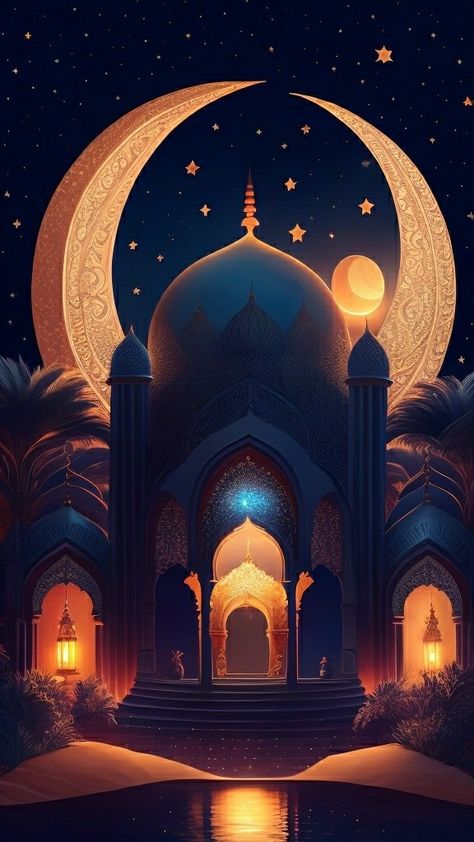 Ramadan Color Palette, Arabian Nights Theme, Ramadan Moon, Islamic Mosque, Ramadan Kareem Pictures, Ramadan Poster, Concert Poster Design, Mosque Art, Ramadan Background