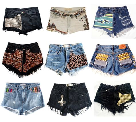 DIY shorts Diy Shorts, Denim Diy, Denim Cutoffs, How To Make Shorts, Cute Shorts, Short Shorts, Cut Off Shorts, High Waisted Shorts, Diy Fashion