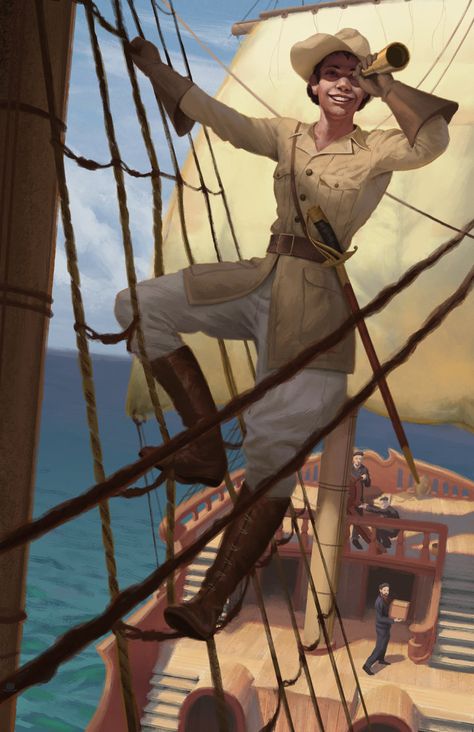 Alexandrie by sstarkm.deviantart.com on @DeviantArt Telescope Drawing, Portfolio Art, Western Artwork, Steampunk Women, Pirate Art, Concept Art Character, Brown Art, Arabian Nights, Fantasy Inspiration