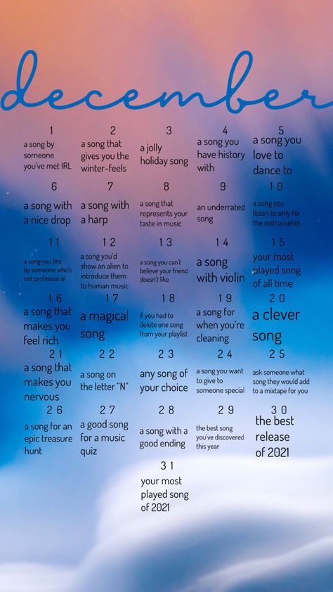 song challenge New Year Playlist, Song Questions, Months Song, Instagram Polls, Whiteboard Questions, Snapchat Story Questions, The Weeknd Songs, Music Challenge, 30 Day Song Challenge