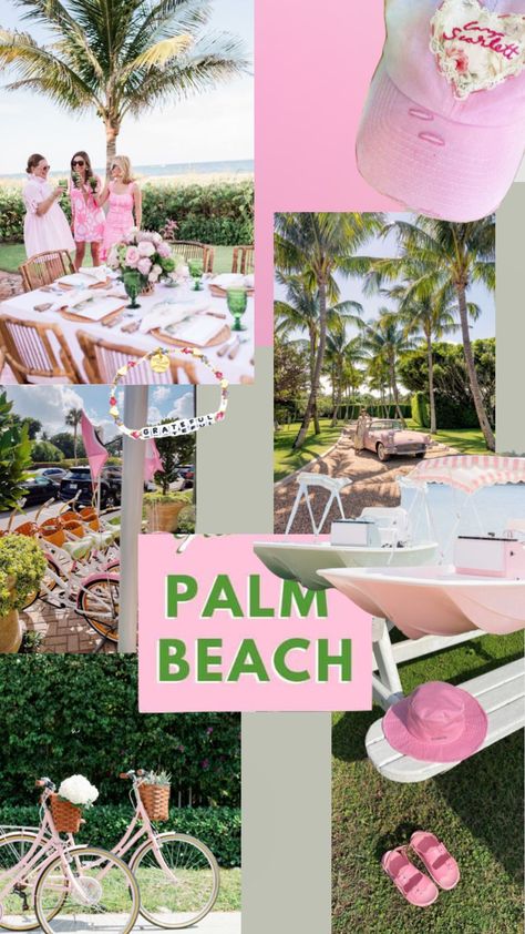 palm beach themed wallpaper! Brunch Theme Ideas, Palm Beach Bachelorette, Country Club Theme, Tropical Princess, Beach Color Schemes, Bachelorette Vibes, Finding My Aesthetic, Tropical Cocktails, Last Toast On The Coast