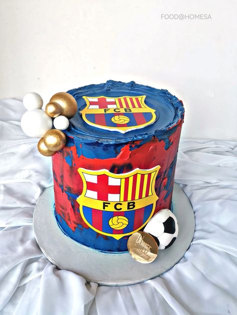 Barcelona Theme Cake, Barca Birthday Cake, Fcb Cake Birthdays, Barca Birthday Party, Barcelona Theme Birthday Party, Barcelona Messi Cake, Barcelona Birthday Party Ideas, Barcelona Cake Ideas, Barcelona Birthday Cake