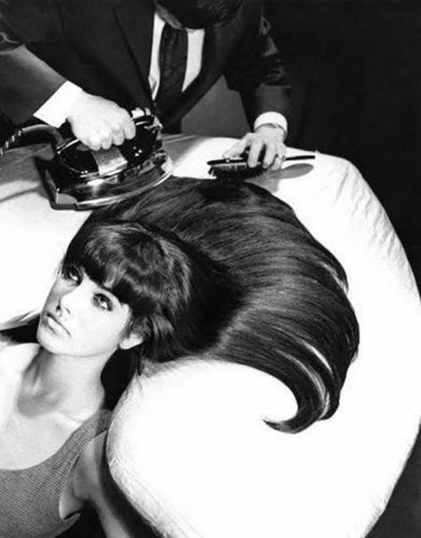 Hair straighteners became popular in the early 1960s and have been in use ever since. Some women used clothes irons to straighten their... 1960’s Hair, 1960s Hair, Flat Irons, Japan Tattoo, Hair Straighteners, How To Iron Clothes, White Photo, Flat Iron, Big Hair