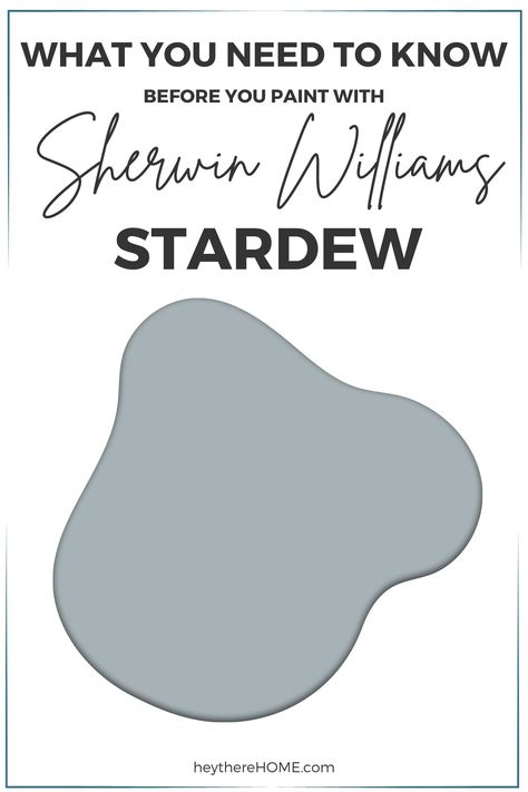 The key to making the right choice for your space is in knowing what to look for in various paint colors. Today, let's dive deeper into a designer and homeowner favorite, SW Stardew 9138. Sw Cadet Paint, Stardew Benjamin Moore, Stardew Color, Stardew Sherwin Williams Bedroom, Sw Stardew Bedroom, Wherein Williams Stardew, Sherwin Williams Gray Blue, Sw Cyberspace Coordinating Colors, Man Cave Colors Paint