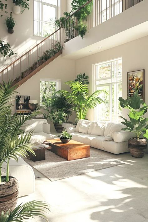 Add life and freshness to your interiors with lush indoor plants. #IndoorPlants #GreeneryDecor #HomeStyle Indoor Plants Decor Aesthetic, Healthy House Plants, House Green Aesthetic, House With Lots Of Plants, Home Plants Aesthetic, Homes With Plants, Indoor Plant Aesthetic, Benefits Of Indoor Plants, Interior Design Plants