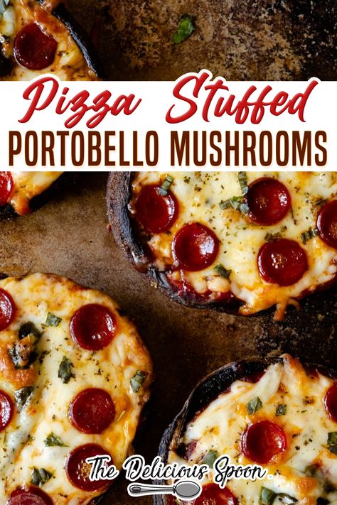 Healthy Fall Recipes Dinner, Portobello Mushroom Pizza, Portobello Pizza, Stuffed Portobello Mushrooms, Portobello Mushroom Recipes, Stuffed Portobello, Low Carb Pizza, Portobello Mushroom, Low Carb Dinner Recipes