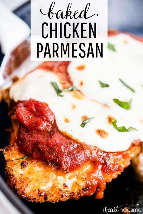 Easy Baked Chicken Parmesan, Chicken Parmesan Recipe Easy, Chicken Parmesan Recipe Baked, Oven Baked Chicken Parmesan, Easy Chicken Parmesan, Quick Chicken Recipes, Diner Recept, Baked Chicken Parmesan, Easy Baked Chicken