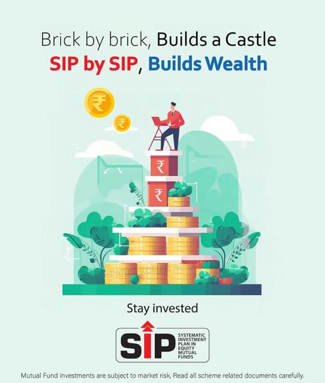 "Investing in SIP is like building your future one step at a time. Start small, stay consistent, and let your wealth grow! Follow us for more finance tips and share this post to inspire others on their investment journey." "Follow us @fintrak.in for more finance tips, repost this to inspire your friends, and let's build wealth together!" #FinancialFreedom #WealthCreation #SIP #SystematicInvestmentPlan #MutualFunds #WealthCreation #FinancialFreedom #InvestSmart #LongTermInvestment #StayInves... Kids Vision Board, Systematic Investment Plan, Mutual Funds Investing, Investment In India, Market Risk, Mutual Fund, Know Your Customer, Stay Consistent, Crowdfunding Campaign