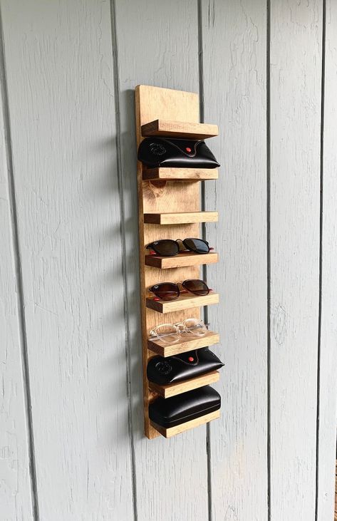 Wooden Sunglasses Holder, Wood Sunglasses Holder, Floating Shelf Entryway, Large Floating Shelf, Sunglasses Shelf, Sunglasses Hanger, Shelf Minimalist, Shelf Entryway, Diy Sunglasses