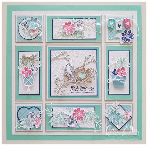 Nested Friends, Petal Park, Rose Paper, Projets Cricut, Make Your Own Card, Card Toppers, Bird Cards, Collage Frames, Fancy Fold Cards