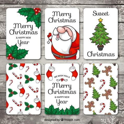 Freepik Christmas, Christmas Cards Drawing, Drawn Cards, Christmas Download, Christmas Doodles, Christmas Card Art, Homemade Christmas Cards, Christmas Card Crafts, Diy Christmas Cards