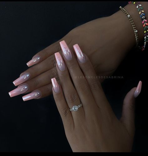 Bright Nail Designs, Chrome Nails Designs, Drip Nails, Glitter Gel Nails, Simple Acrylic Nails, Classy Acrylic Nails, Nails Tumblr, Pink Acrylic, Pink Acrylic Nails