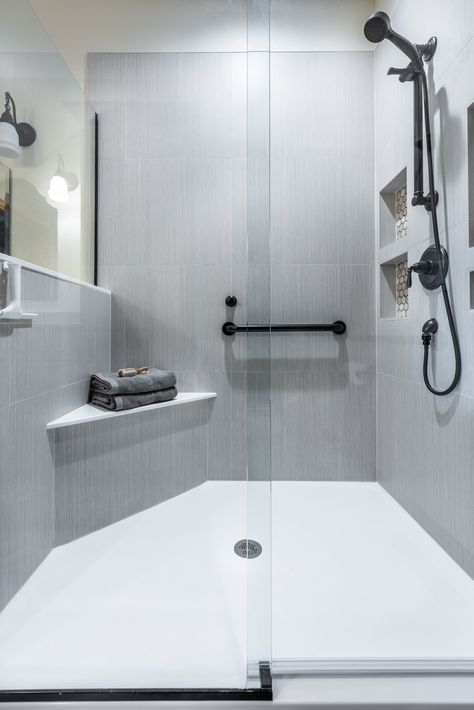 The Pros and Cons of Using Large Format Tile In A Bathroom Remodel — Degnan Design-Build-Remodel Large Tile In Bathroom, Showers With Large Format Tiles, Large Format Tile Shower Wall, Master Suite Design, Basement Refinishing, Large Format Tiles, Bathroom 2024, Accent Wall Designs, Kitchen And Bath Remodeling