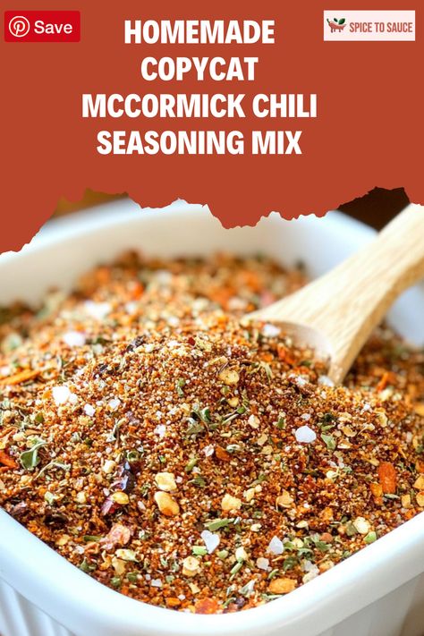 Warm up your kitchen with the comforting flavors of Mccormick Chili! Perfect for quick weeknight meals, this seasoning mix will make dinnertime a breeze. Save this pin now so you can whip up a delicious chili anytime you crave it!

#ChiliLove #SpiceItUp #MccormickMagic #ChiliNight #YummyInMyTummy #RecipeGoals #ComfortFoodVibes #FoodieFun #HomeCookedGoodness #MixItLikeAPro Mccormick Chili Recipe Seasoning Mixes, Copycat Mccormick Chili Seasoning, Mccormick Chili Seasoning Recipe, Mccormick Chili Recipe, Chili Mix Recipe, Chili Seasoning Mix Recipe, Mccormick Chili, Chili Seasoning Recipe, Chili Seasoning