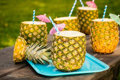 Best Pineapple Cups - How to Make a Pineapple Cup - Delish.com Pineapple Corer, Pineapple Cup, Pina Colada Recipe, Jello Shot, Bbq Menu, Party Deco, Frozen Pineapple, Blue Curacao, Daiquiri