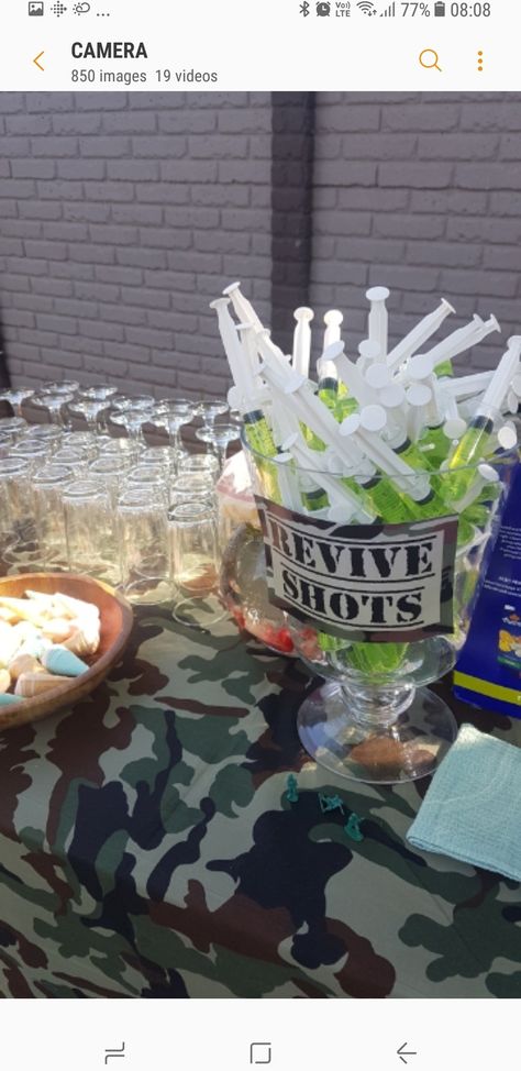 Call Of Duty Birthday Party Games, Call Of Duty Themed Birthday Party, Diy Call Of Duty Birthday Party, Call Of Duty Theme Party, Army Party Food, Fortnite Party Food, Army Theme Party, Call Of Duty Birthday Party, Army Birthday Parties