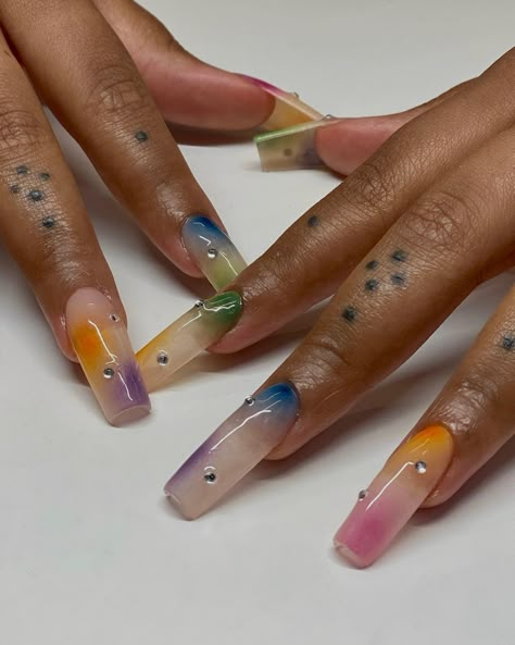 Nyc Nails, Edgy Nails, Dope Nail Designs, Gradient Nails, Free Style, Fire Nails, Dream Nails, Funky Nails, Pretty Acrylic Nails