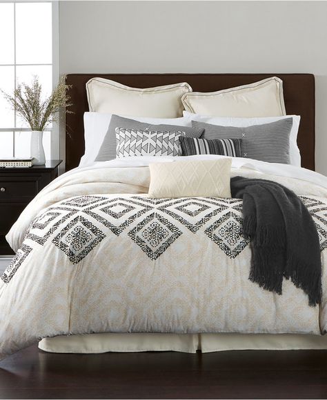 Martha Stewart Collection Rough Diamond 10-Pc. Queen Comforter Set, Created for Macy's Bedding Macys Bedding, Martha Stewart Bedding, Beach Bedding Sets, Modern Bedroom Lighting, Bedroom Comforter Sets, Full Comforter Sets, Guest Bedroom Design, Designer Bedding, King Comforter Sets