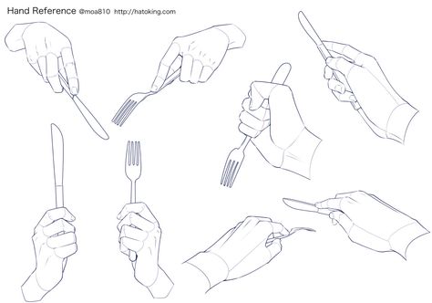 Hand Holding Reference Drawing, Hand Holding Spoon Reference, Hand Holding Fork Reference, Hand On Chin Reference, Hand Refs, Comic Art Fans, Anime Hands, Hand Drawing Reference, Principles Of Art