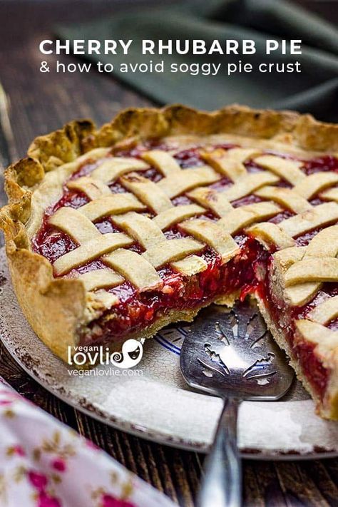 Cherry Rhubarb Pie, Eggless Mayonnaise Recipe, Eggless Mayonnaise, Cherry Rhubarb, Rhubarb Recipes Pie, Banana Pie, Rhubarb Desserts, Canning Cherry Pie Filling, Mayonnaise Recipe