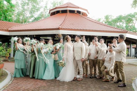 Fresh greenery Filipino wedding in Tagaytay Sage Green And Brown, Filipino Wedding, Tuscan Inspired, Tagaytay, Green And Brown, Sage Green, Gazebo, Outdoor Structures, Green