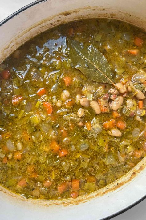 I’ve Been Making Ina Garten’s Tuscan Soup For Over 10 Winters—It's Still My Favorite Ina Garten Tuscan White Bean Soup, Mediterranean Bean Soup, Best Soup Recipes Ever Homemade, Bean Recipes Vegetarian, Vegetarian Bean Soup, Mediterranean Soup Recipes, Garbanzo Bean Soup, Italian Bean Soup, Best Winter Soups