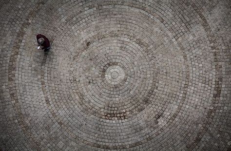 Circles (by Tomer E) Circular Paving, Circle Architecture, 1000 Island, Landscape Paving, Urban Square, Paving Texture, Circular Patio, Circles Art, Pavement Design