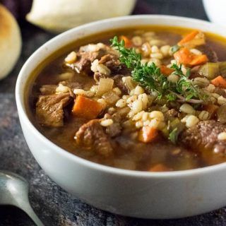 Slow Cooker Beef and Barley Soup - Fox Valley Foodie Beef And Barley Soup, Beef And Barley, Scotch Broth, Beef Barley, Beef Barley Soup, Freezer Meal Prep, Instant Pot Soup Recipes, Crockpot Soup Recipes, Barley Soup