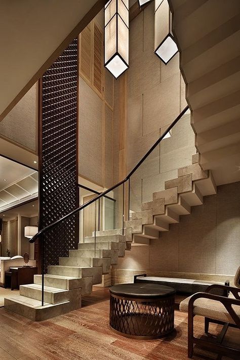 Staircase Interior Design, Staircase Design Modern, Stairs Design Interior, Stairs Design Modern, Stairway Design, Double Height, Modern Kitchen Design Luxury 2020, Luxury House Interior Design, Lan Can