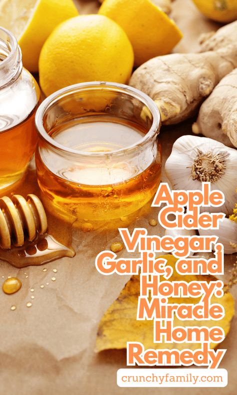 Apple Cider Vinegar, Garlic, and Honey: Miracle Home Remedy - Crunchy Family Apple Cider Vinegar For Cough, Honey Garlic Sick Remedy, Natural Remedies For Chest Cough, Garlic For Sickness, Honey Garlic For Colds, Honey Paste For Cough, Garlic Apple Cider Vinegar And Honey, Garlic Sick Remedy, Diy Health Remedies