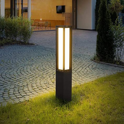 Linkmoon Landscape Path Light, Stainless Steel 8W 800LM Luxury LED Lighting, 32 Inches Modern Outdoor Bollard Lighting for Lawn, Patio, Courtyard and Driveway Decoration Garden Path Lighting, Patio Courtyard, Landscape Pathway Lighting, Outdoor Gardens Landscaping, Walkway Landscaping, Solar Landscape, Luxury Landscaping, Lighting Uk, Lawn Lights