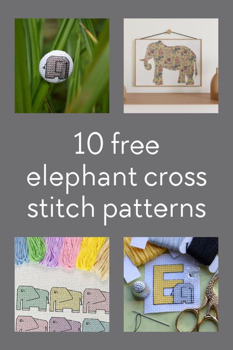 10 free elephant cross stitch patterns - Craft with Cartwright Elephant Cross Stitch Pattern Free, Elephant Cross Stitch, Elephant Silhouette, Small Elephant, Cross Stitch Needles, Elephant Pattern, Silhouette Free, Elephant Design, Cross Stitch Patterns Free