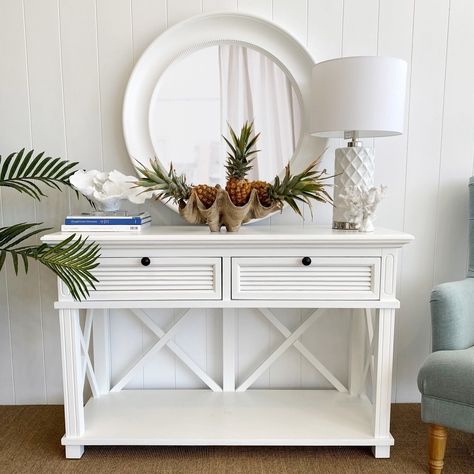 Open Sideboard, Low Shelf, Hamptons Furniture, White Console Table, Concrete Furniture, Interiors Online, Hamptons Style, Coastal Furniture, Country Furniture