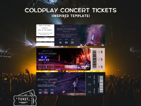 Coldplay Concert, Ticket Template, Coldplay, Collectibles, Concert, Canvas